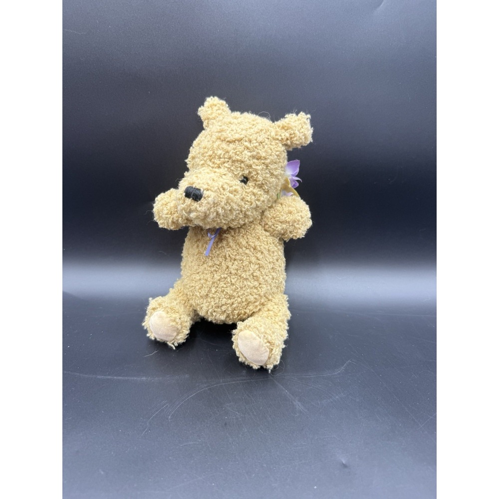 Disney Classic Pooh Plush Gund Stuffed Winnie The Pooh 8" Vintage Purple Boquet